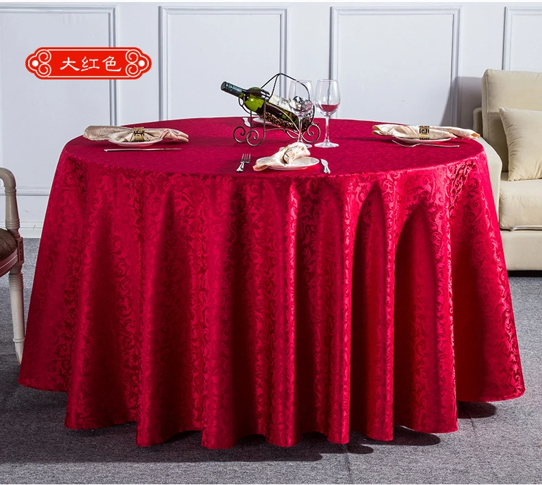 China Large Leaf Hook Flower Polyester Party Tablecloth Covers