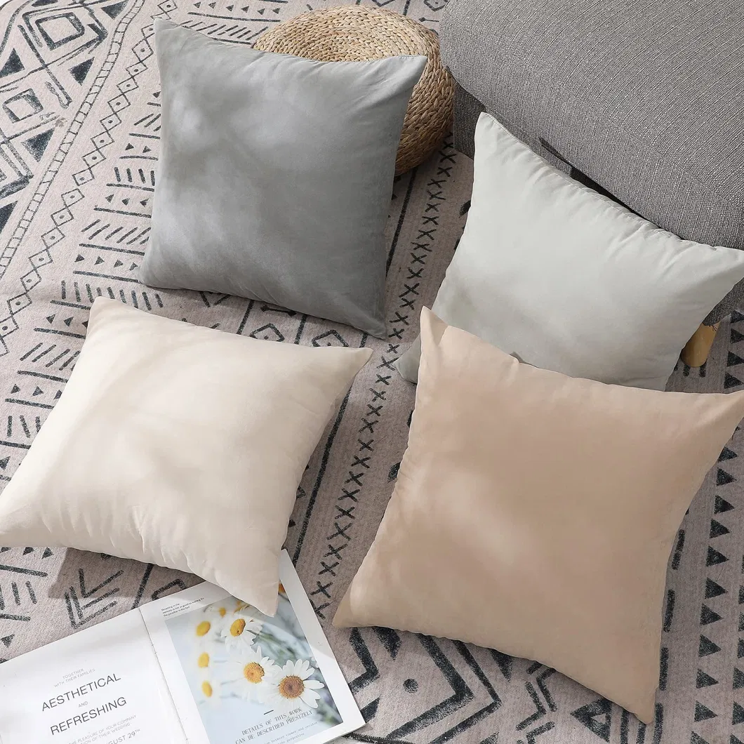 Neutral Solid Color Soft Decor Pillow Covers for Sofa Bedroom Couch Home