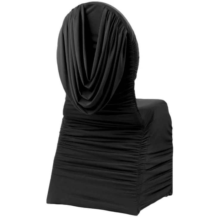 Wholesale Back Ruffled Universal Wedding Decoration Spandex Chair Covers for Party Banquet