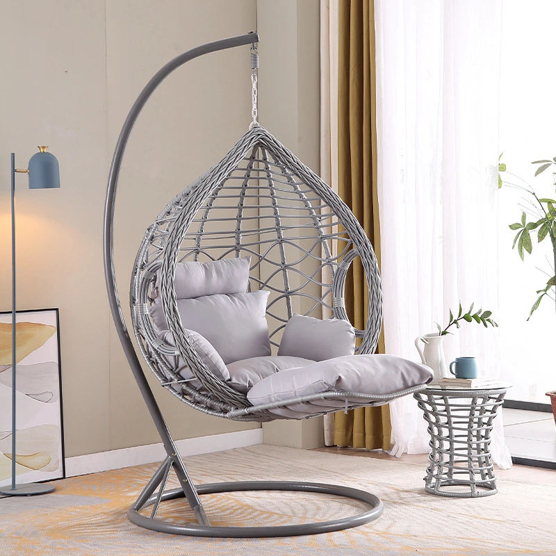 Hanging Chair Outdoor Indoor Wicker Tear Drop Hanging Chair with Stand