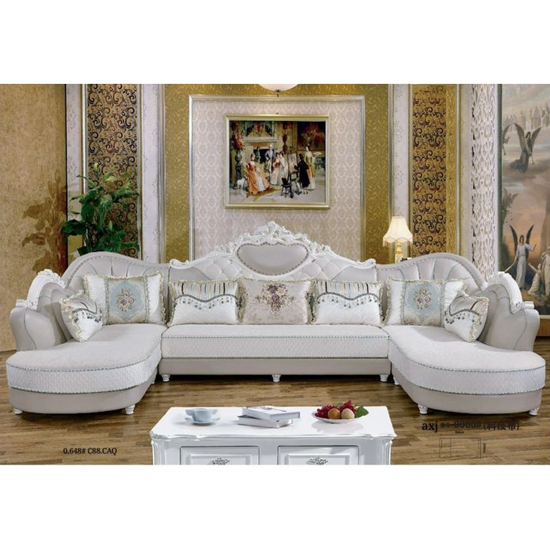 Solid Wood Frame, Leather Detachable Washable European Design, Luxurious Sofa