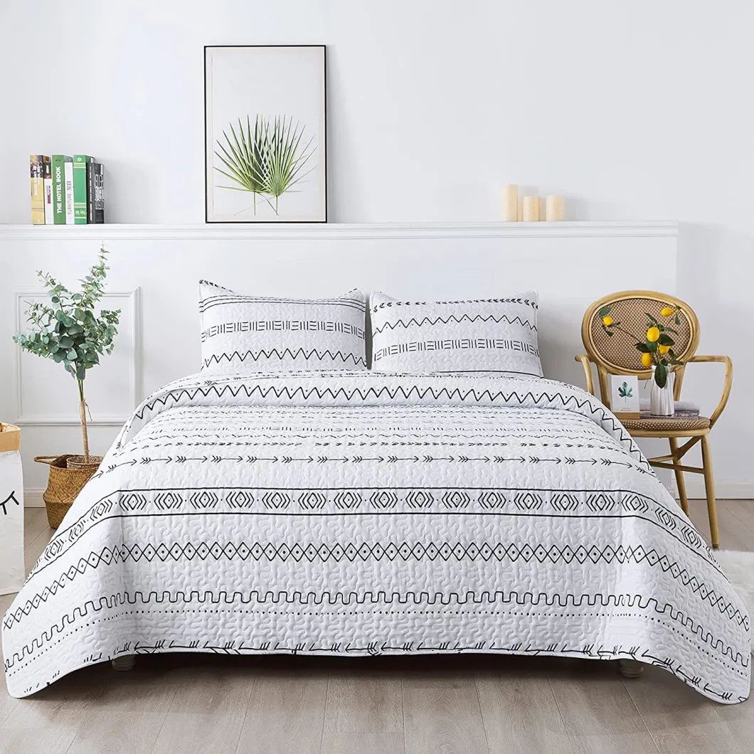 New Product 100% Cotton Print Coverlet Bedspread Set Super Soft Breathable Bed Cover