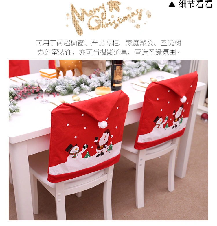 Christmas Ornaments Elderly Snowman Chair Covers Hotel Restaurant Festive Decoration Dress up Supplies Chair Covers