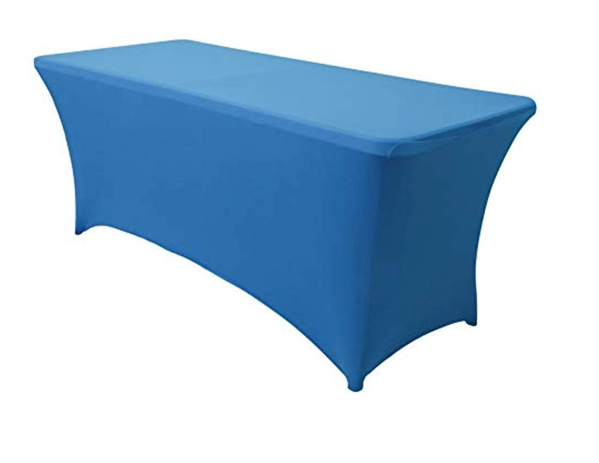 Rectangular Stretch Spandex Table Cover Light Blue 4FT/48&quot;L X 24&quot;W X 30&quot;H Polyester for Hotel