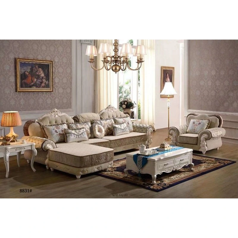 Solid Wood Frame, Leather Detachable Washable European Design, Luxurious Sofa