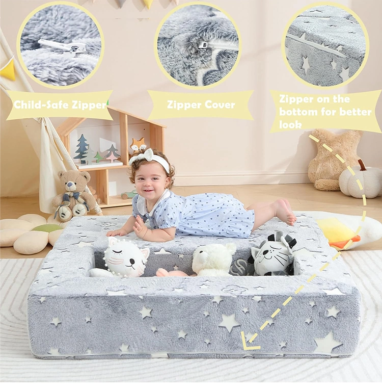 Kids Play Couch Modular Kids Folding Sofa Glow in The Dark Toddler Sofa for Playroom Fold out Baby Play Couch