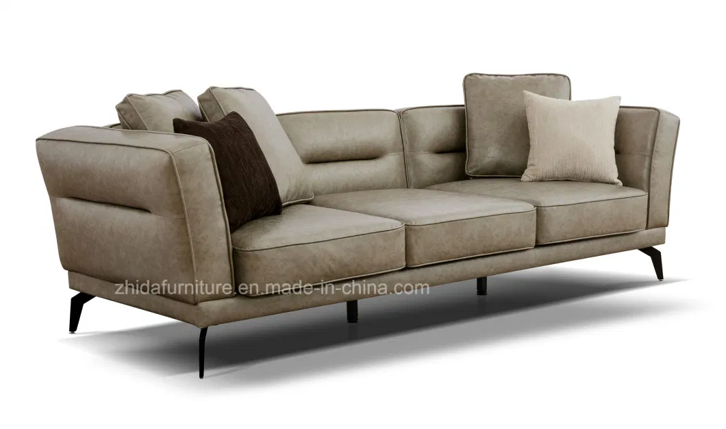 Zhida High Quality Factory Wholesale Price Modern Home Furniture Sectional Sofa Set Villa Living Room Metal Leg Fabric L Shape Sofa Couch for Hotel Project