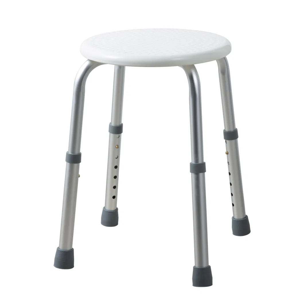 Durable Plastic Shower Chair with Adjustable Height