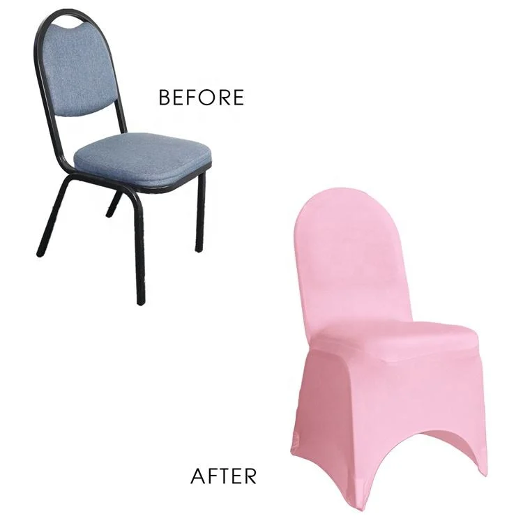 China Wholesale Chair Covers Gold Hot Pink Spandex Banquet Chair Cover for Wedding Events