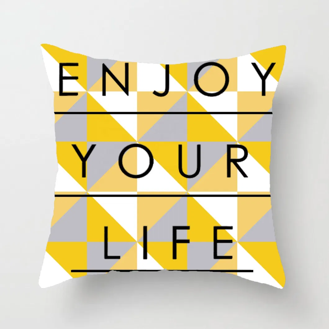Yellow High Quality Latest Design Fancy Printed Cushion Covers Wholesale Custom for Sofa Chair Home Decor