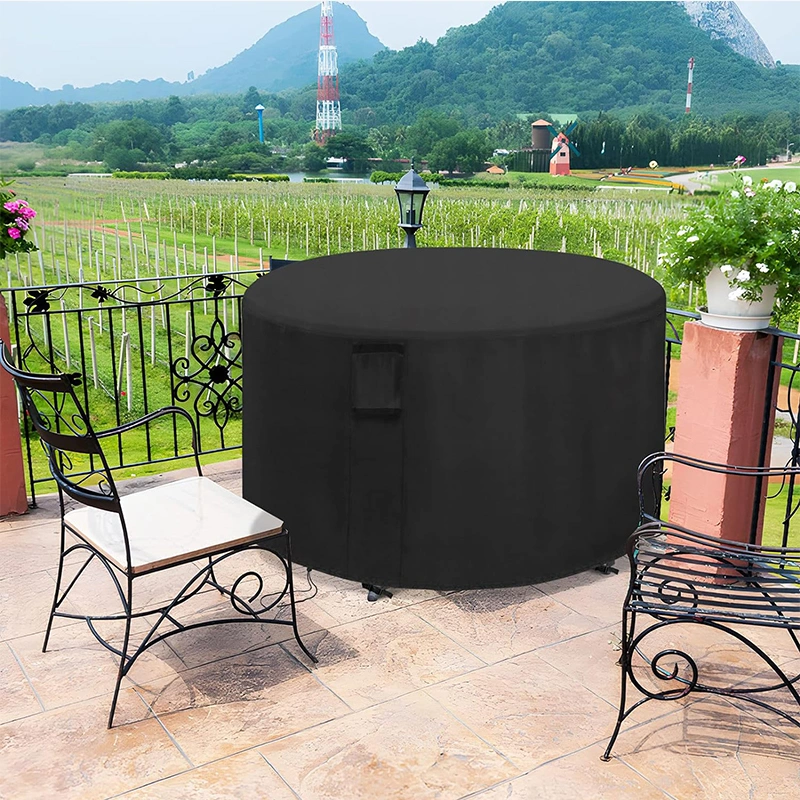 Outdoor Garden Furniture Round Cover Courtyard Table and Chair Furniture Protective Cover Round Dustproof Cover