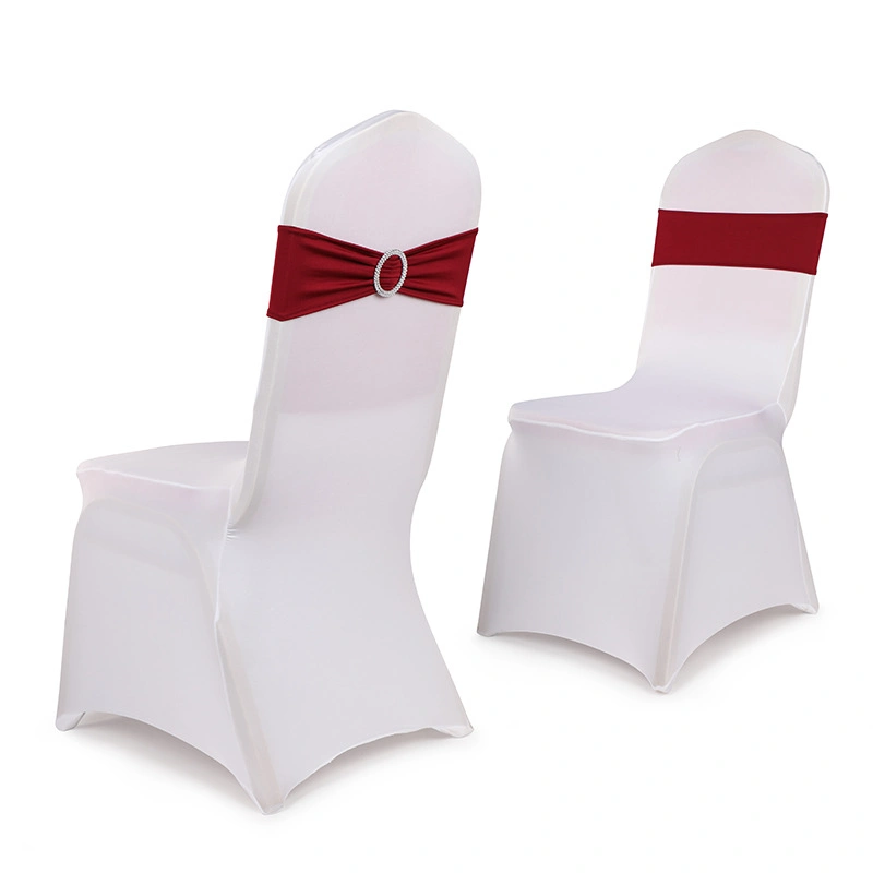 Stretch Spandex Chair Sashes for Wedding Party Banquet Decoration Elastic Bulk Chair Cover with Buckle Engagement Event