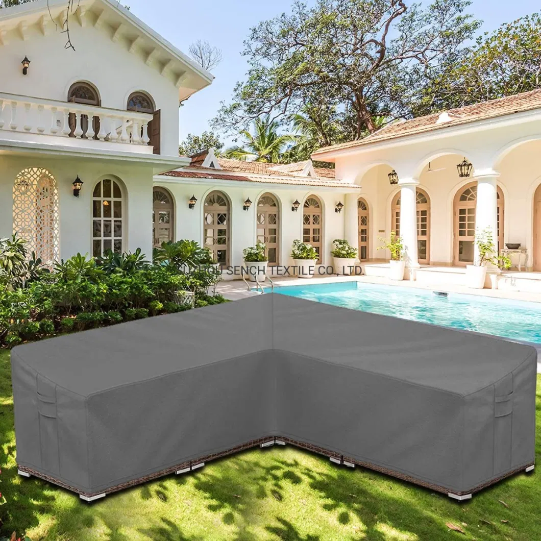 Outdoor V Shaped Sectional Sofa Cover, Heavy Duty Waterproof Cover Patio Sectional Furniture Set Cover Premium Durable Fabric Garden Couch Protector