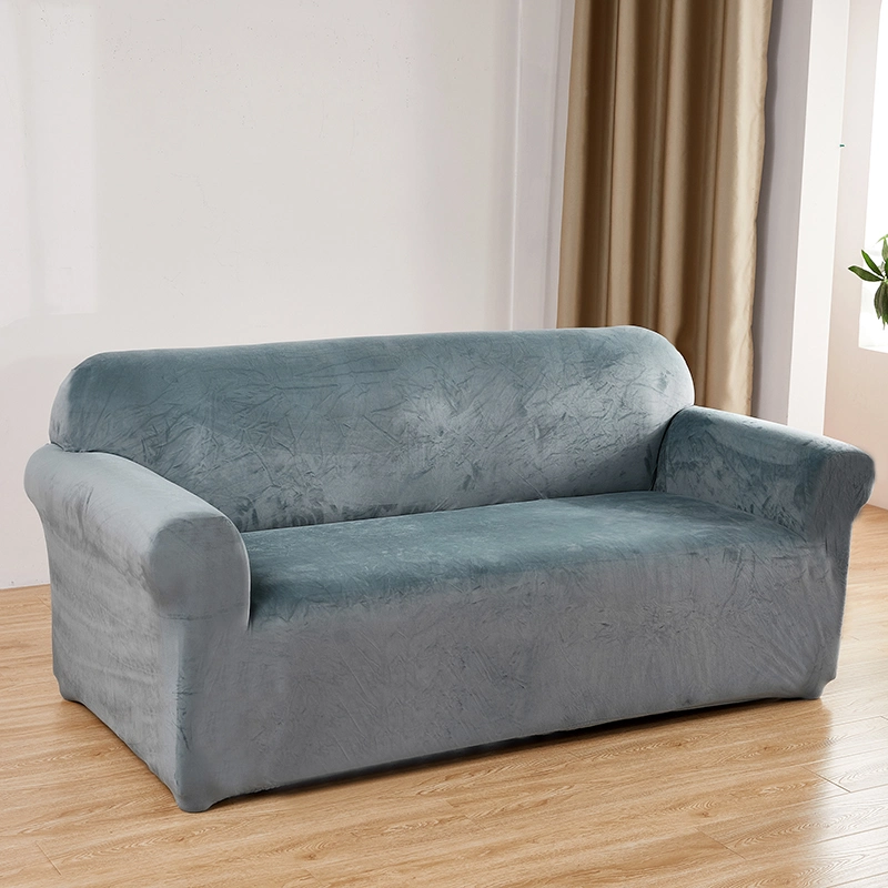 One Piece Stretch Sofa Slipcover Furniture Protector Easy Install Spandex Velvet Fabric Cover