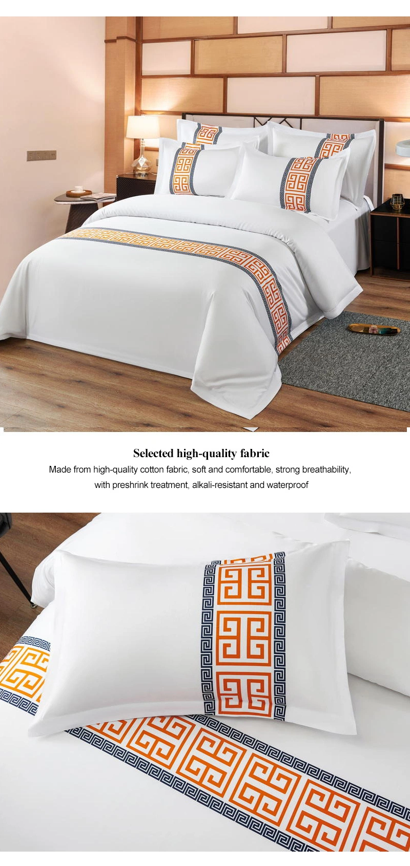 Factory Bed Linen Wholesale 100% Cotton Motel Linen, Bedclothes King Size Sheets for Hotel