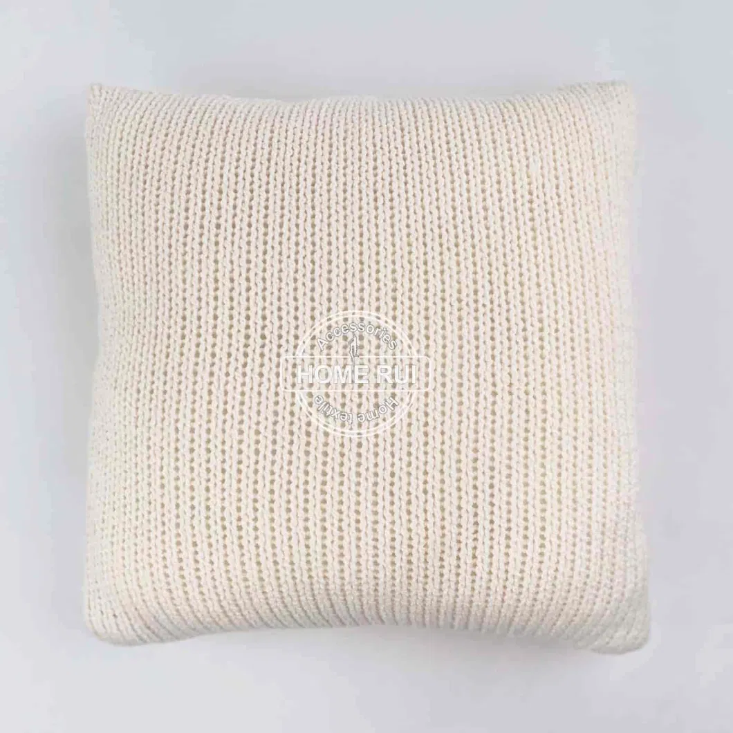 Knit Decorative Throw Pillow Cover Cable Knit Braide Sweater Square Warm Pillowcase Cover for Couch Bed Home Accent 24&quot;X24&quot;Inch Decor Cushion