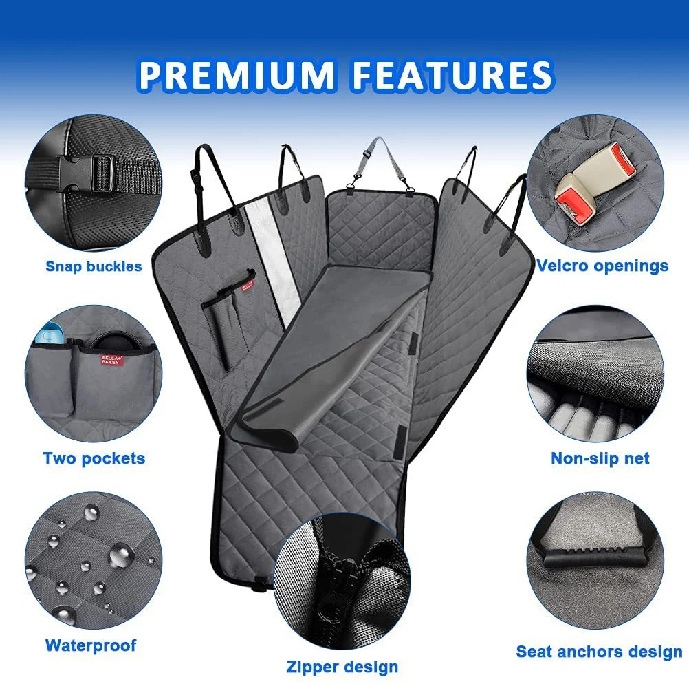 Waterproof Detachable Pet Cushion Functional Dog Car Seat Cover