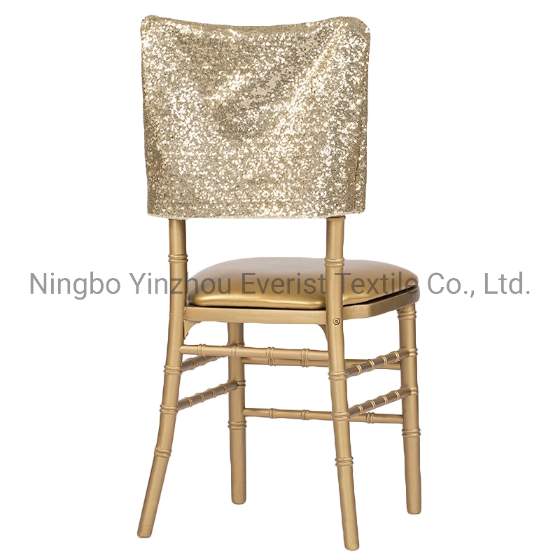Glitz Sequin Chiavari Chair Cover Chair Cap for Wedding and Banquet -Champagne