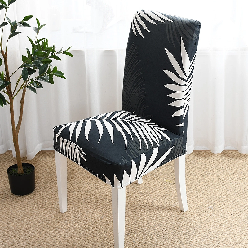 Wholesale China Cheap Cost Stretch Chair Cover 3D Printing Half Back Elastic Chair Seat Cover for Home Hotel