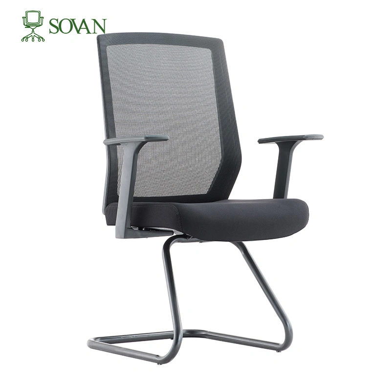 Visitor Mesh Chair Mesh Upholstery PA Back Elastic Fabric Upholstery Seat Without Plastic Cover Molded Foam Fixed Armrest
