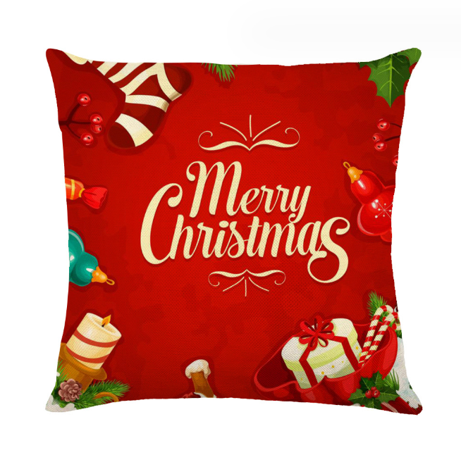 Hot Sales Red and Green Christmas Pillow New Year Sofa Decorative Cushion Cover for Holiday and Decor