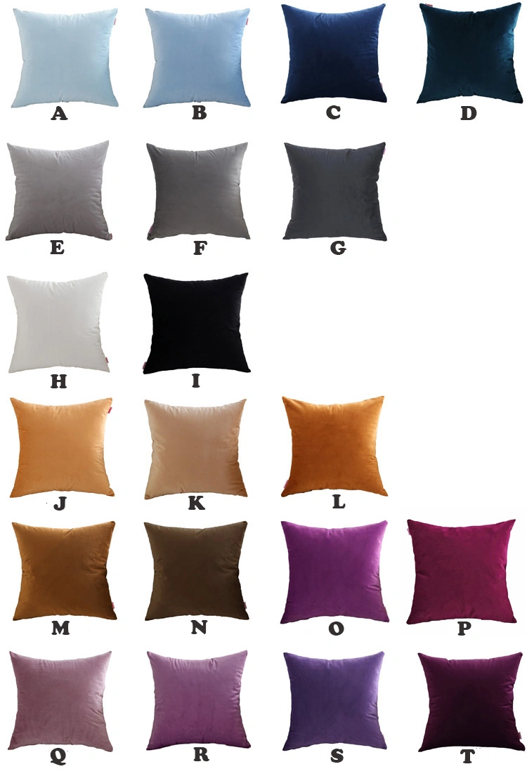 Solid Pillow Covers Soft Velvet Navy Coffee Purple Cushion Cover Home Decorative for Sofa Bed Chair 45X45cm 60X60cm