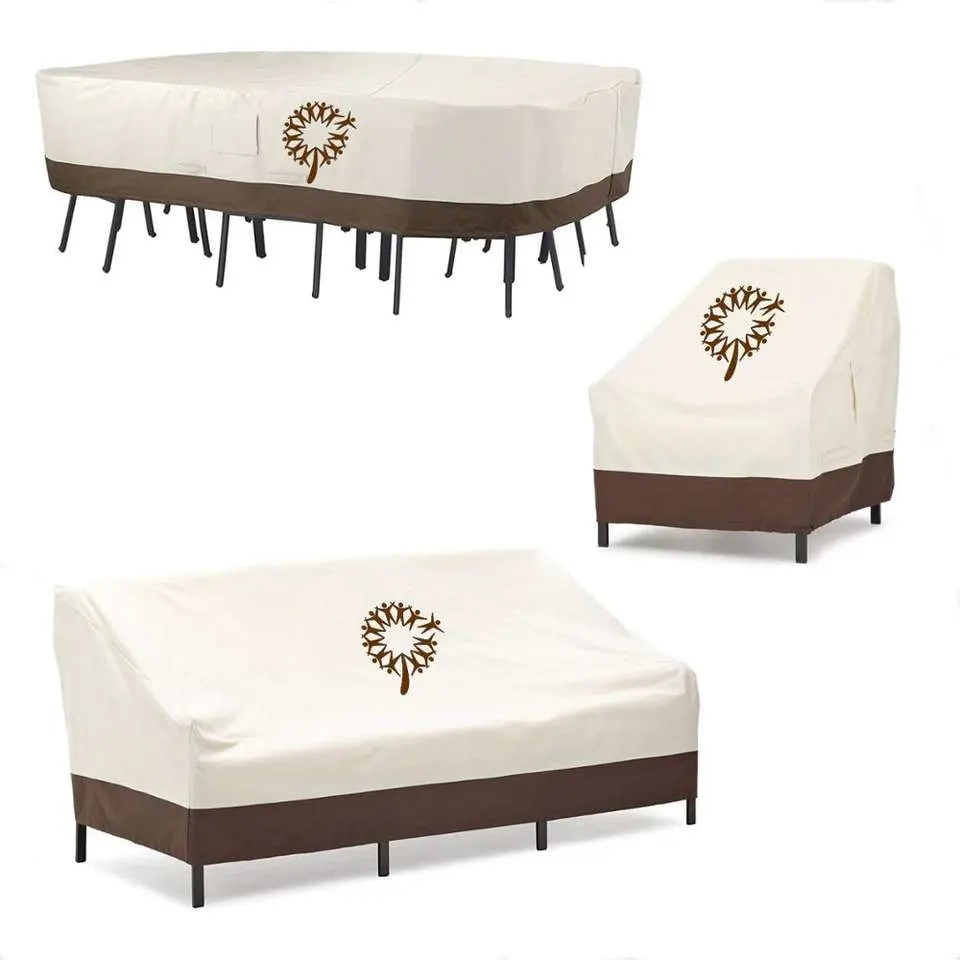 Dandelion 600d UV Resistant Patio Furniture Cover Set Outdoor Sofa Chair Table Cover