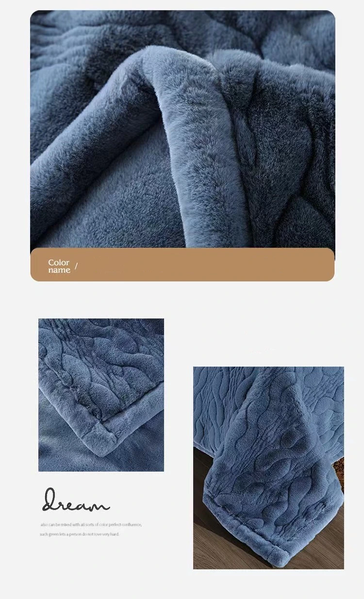 Custom Double Flannel Blanket Thickened Sherpa Lamb Sofa Cover for Christmas Blanket