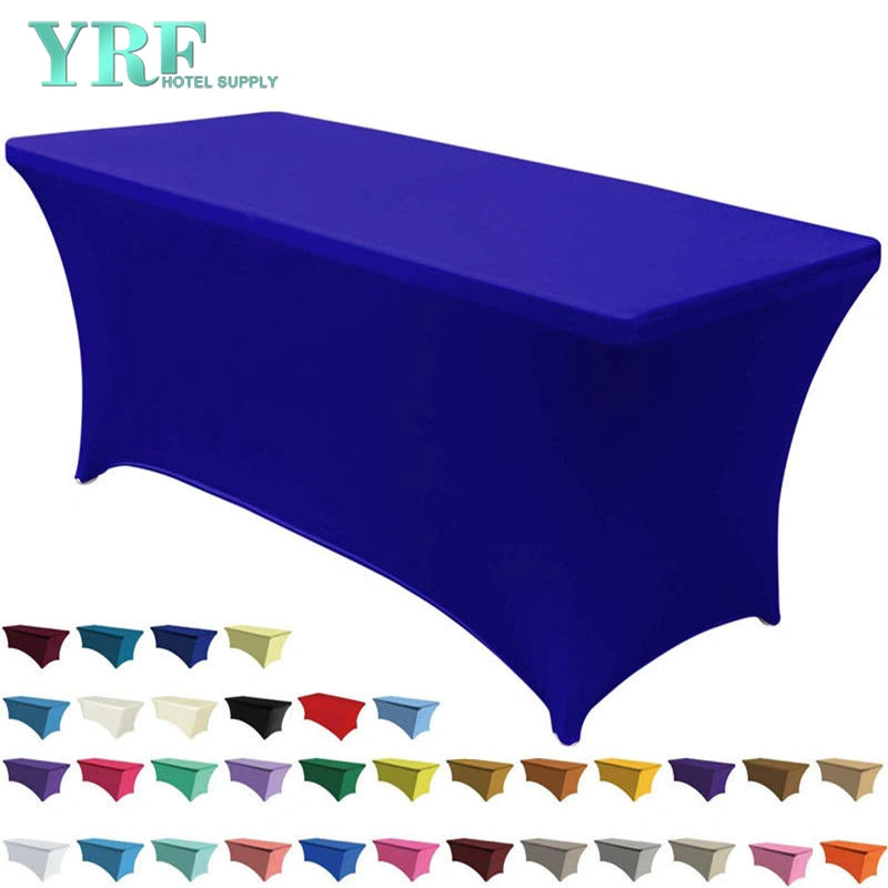 Rectangular Stretch Spandex Table Cover Dark Blue 4FT/48&quot;L X 24&quot;W X 30&quot;H Polyester for Party