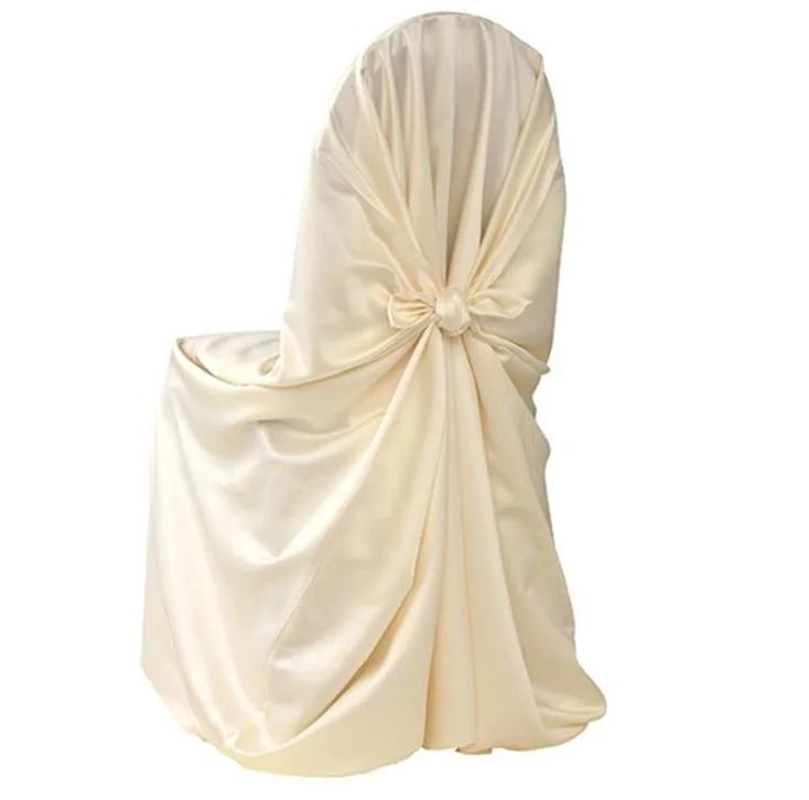 Satin Universal Chair Cover for Wedding Events Banquet