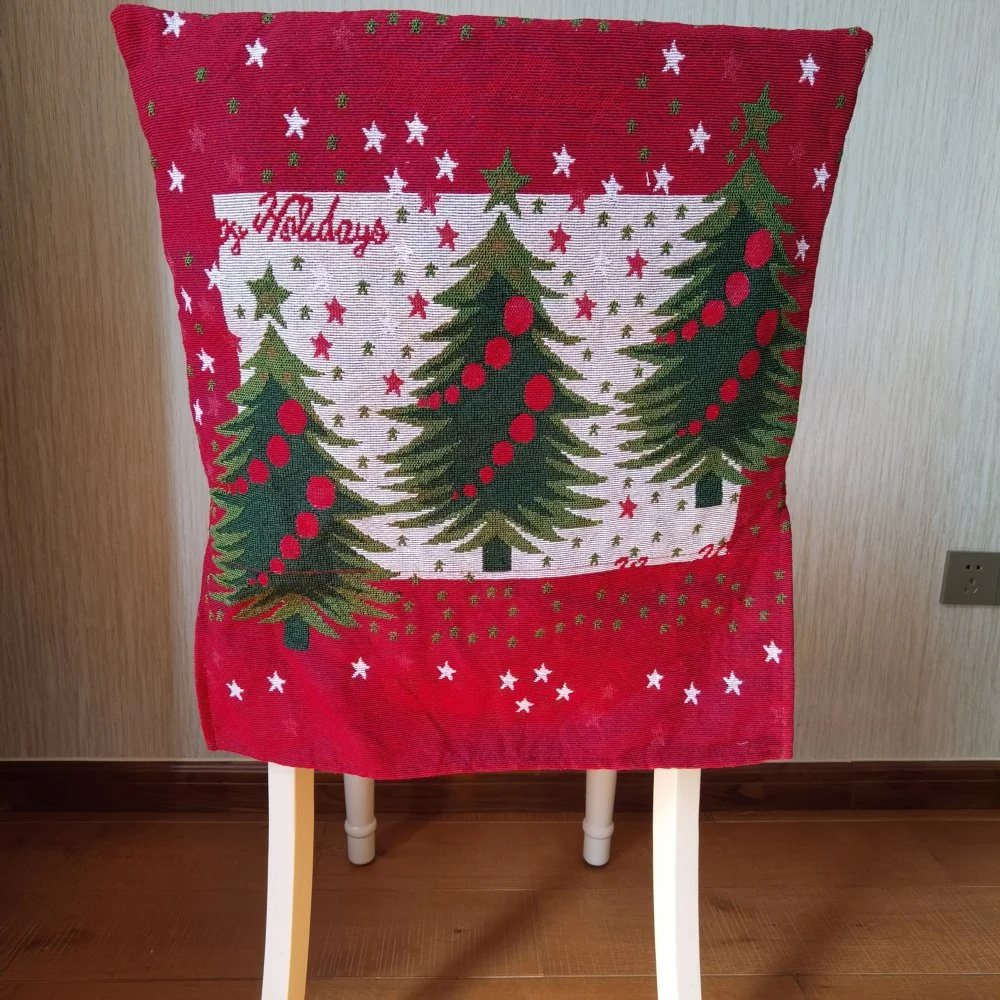 2024 New Christmas Chair Cover Cloth Dining Home Kitchen Decoration Red Customized