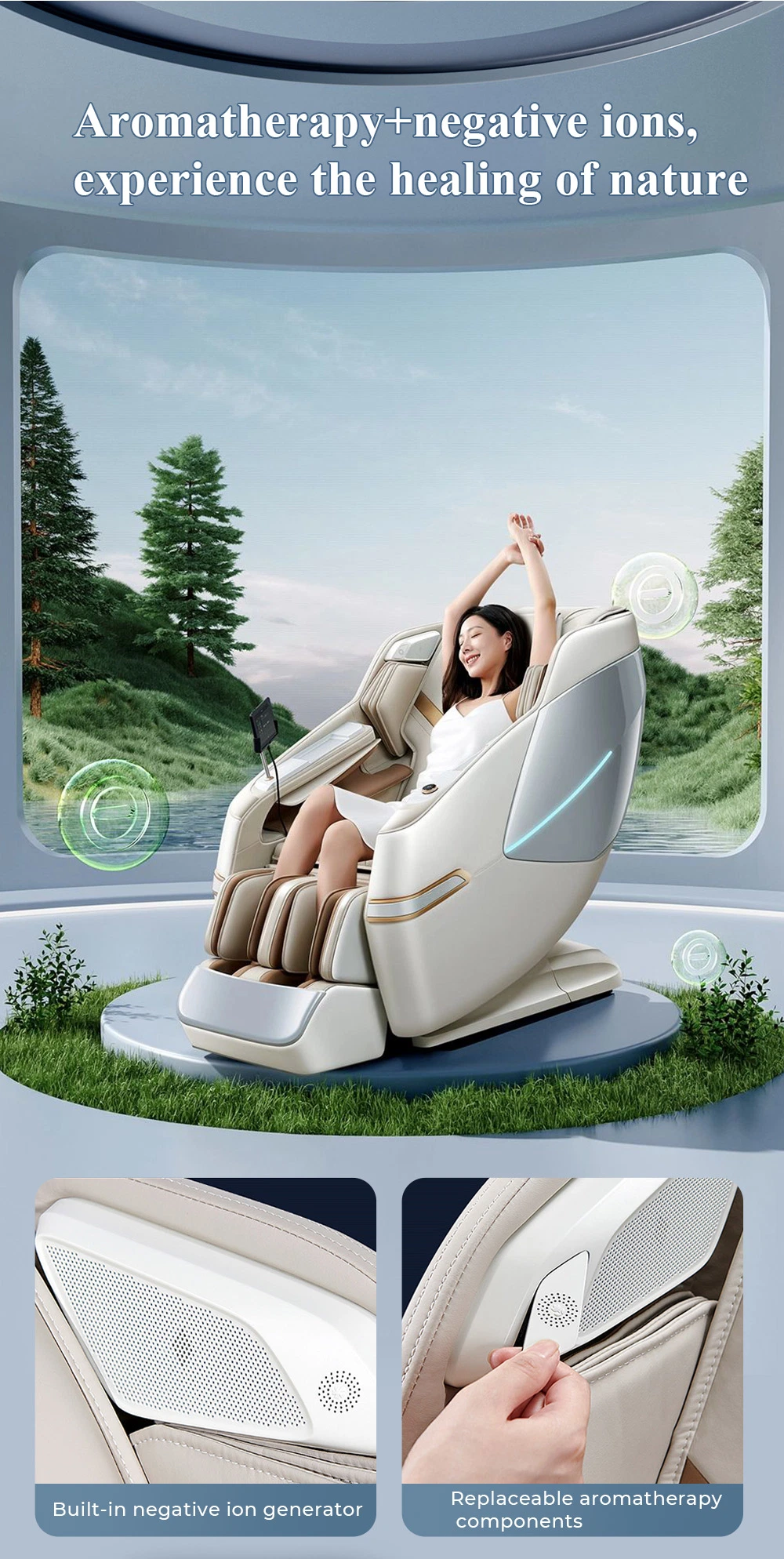 Wireless Charging Heated Back Office 4D Massage Quality Chair Cover