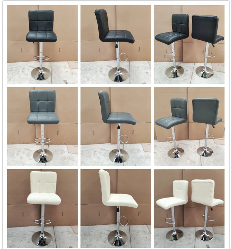 Modern Design Soft PU Leather Swivel Adjustable Height Footrest Bar Stool Chair
