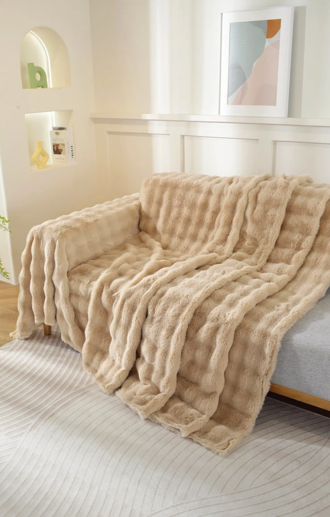 Soft Faux Fur Throw Blanket Sofa Cover