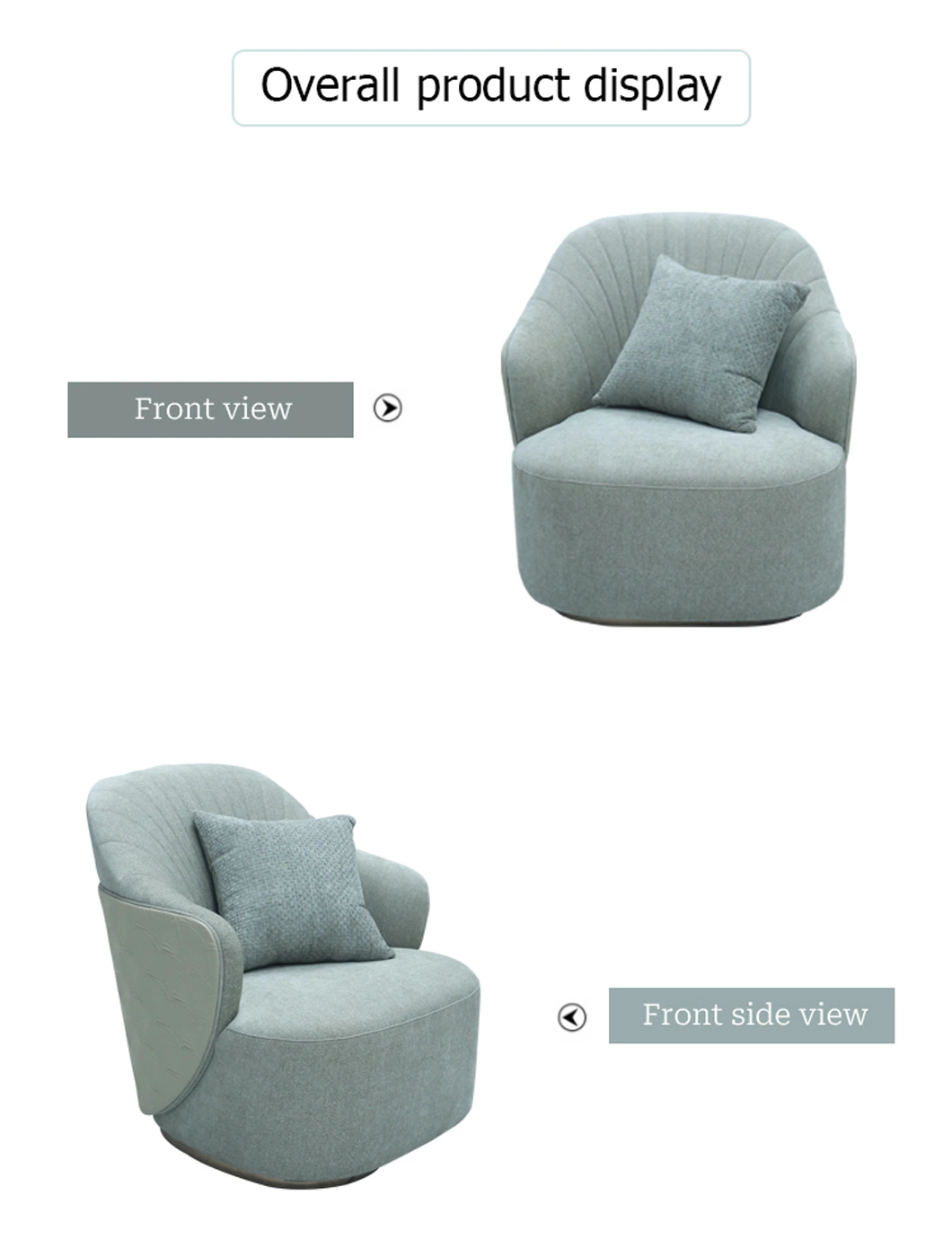 Simple Nordic Living Room Sofa Chair Fabric Luxury Modern 1 Seater Lounge Chair Accent Chair