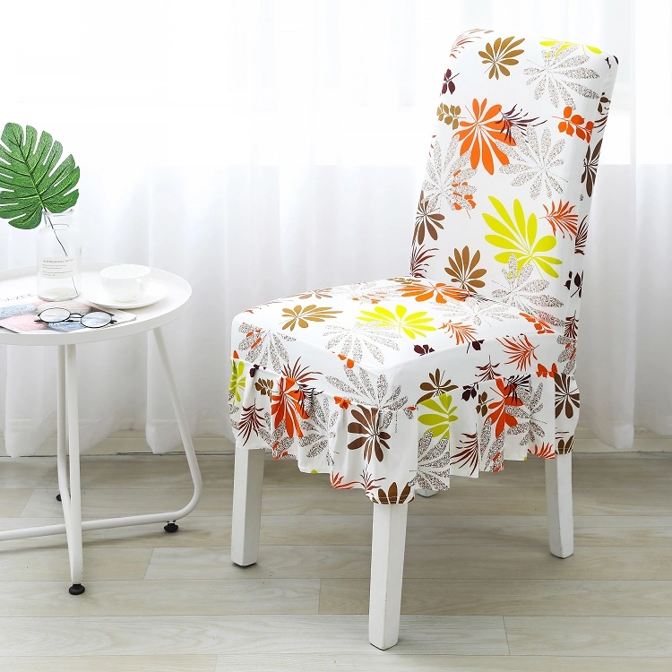 Modern Printed Chair Cover Set Waterproof Eco-Friendly Dining Stretch Chair Seat Cover