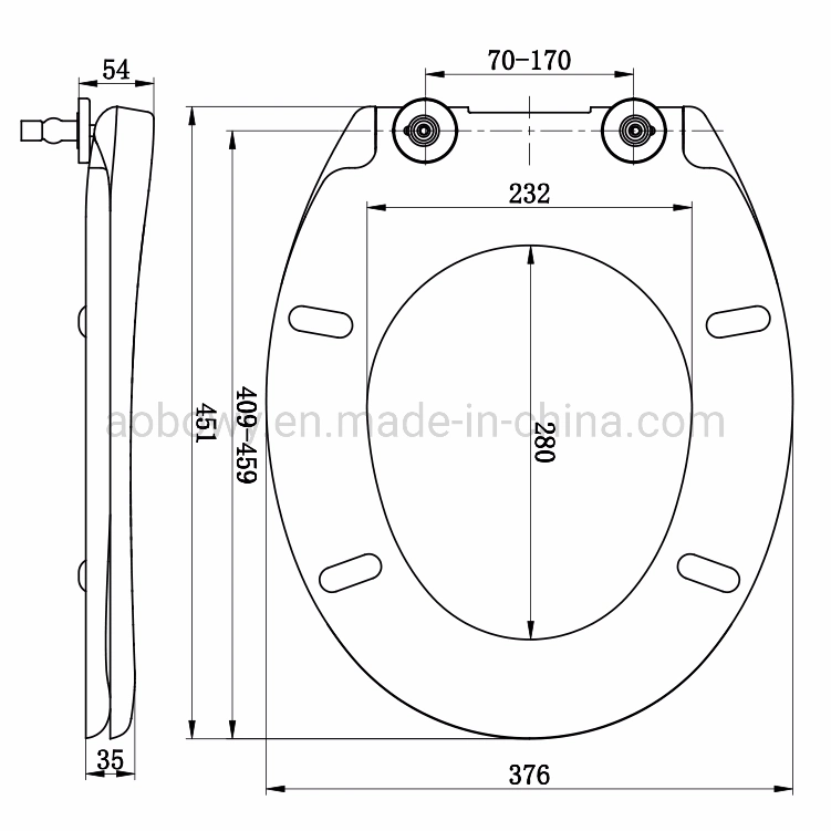 Ceramic Toilet Seat Cover Round Shape with Soft Close and Quick Release Function