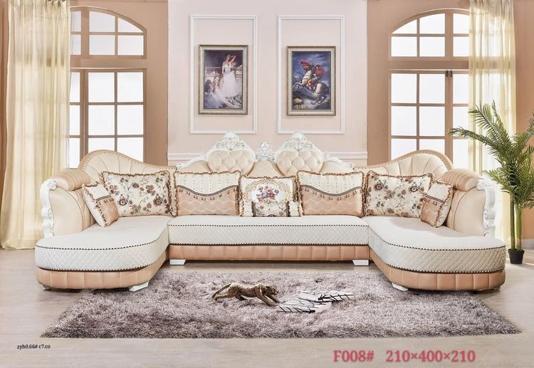 Solid Wood Frame, Leather Detachable Washable European Design, Luxurious Sofa