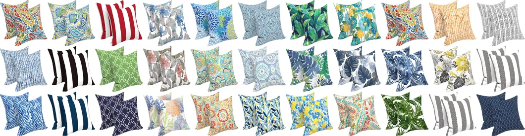Outdoor Pillow Covers Only Square Throw Pillow Covers Modern Cushion Cases for Sofa Patio Couch Decoration 18 X 18 Inch Pack of 2