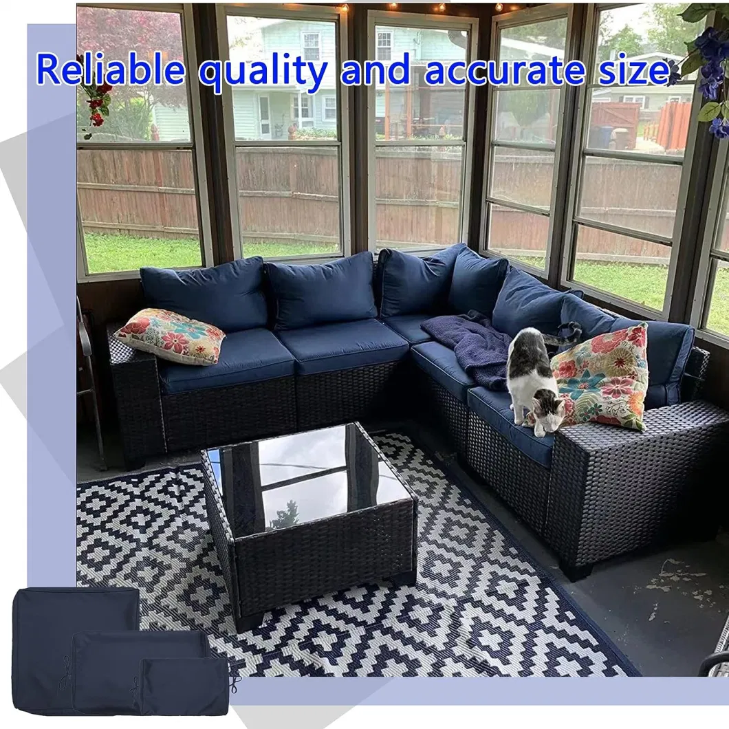 14 PCS Amazon Hot Sale Outdoor Furniture Replacement Cushion Cover Garden Rattan Modular Sofa Waterproof Covers