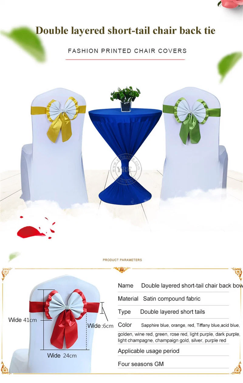 Royal Blue Organza Chair Ties, Wedding Chair Cover and Organza Sash