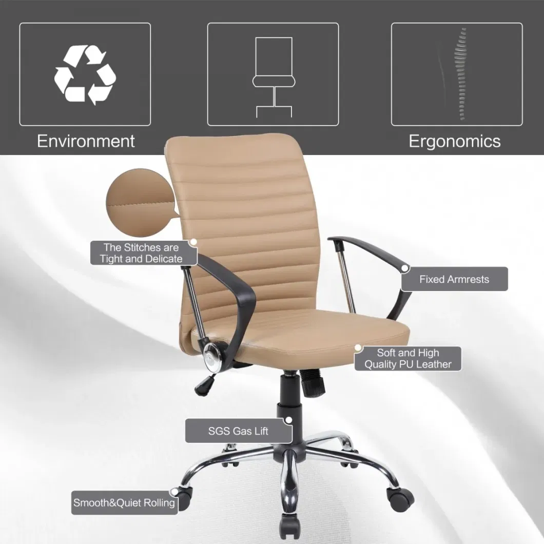 Modern Office Furniture Chair Staff Vistor Computer Chair PU + PVC Cover