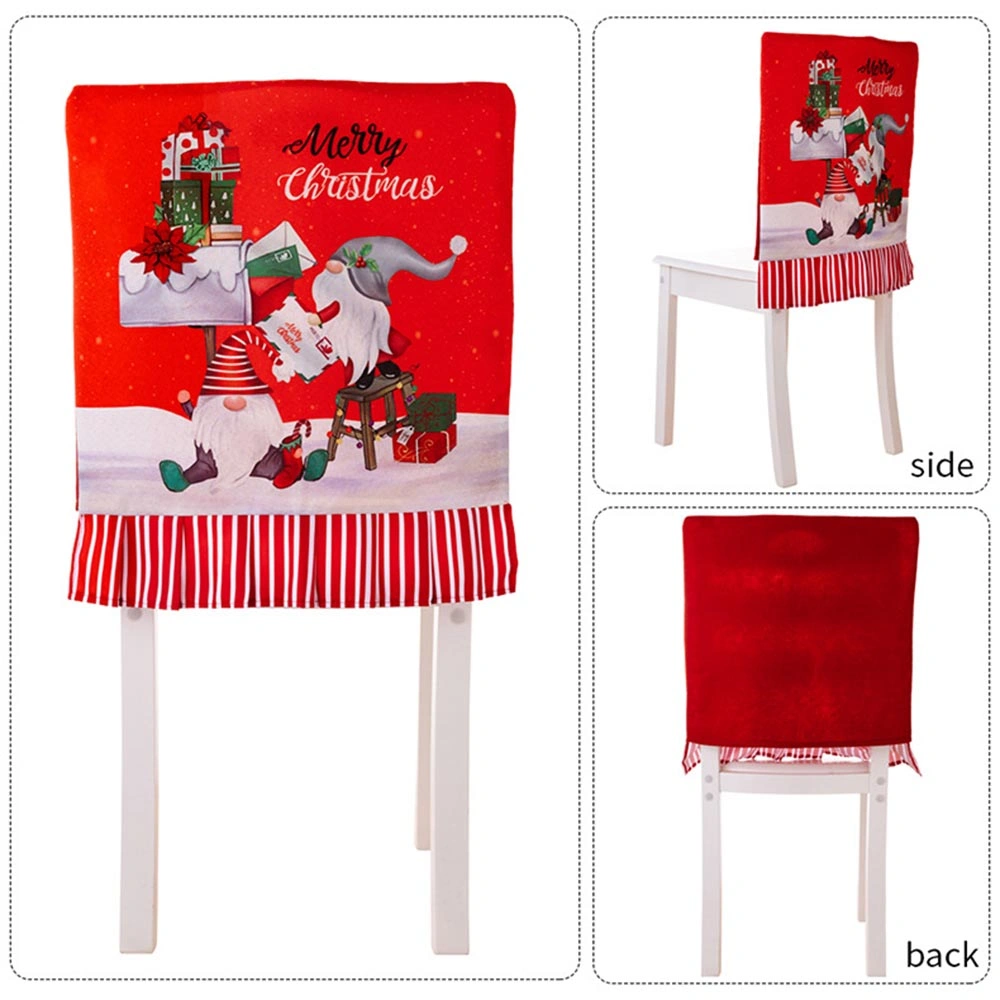 Christmas Pattern Dining Chair Slipcover Cloth Sleeve Chair Back Cover Protector for Home Dining Room - DOT