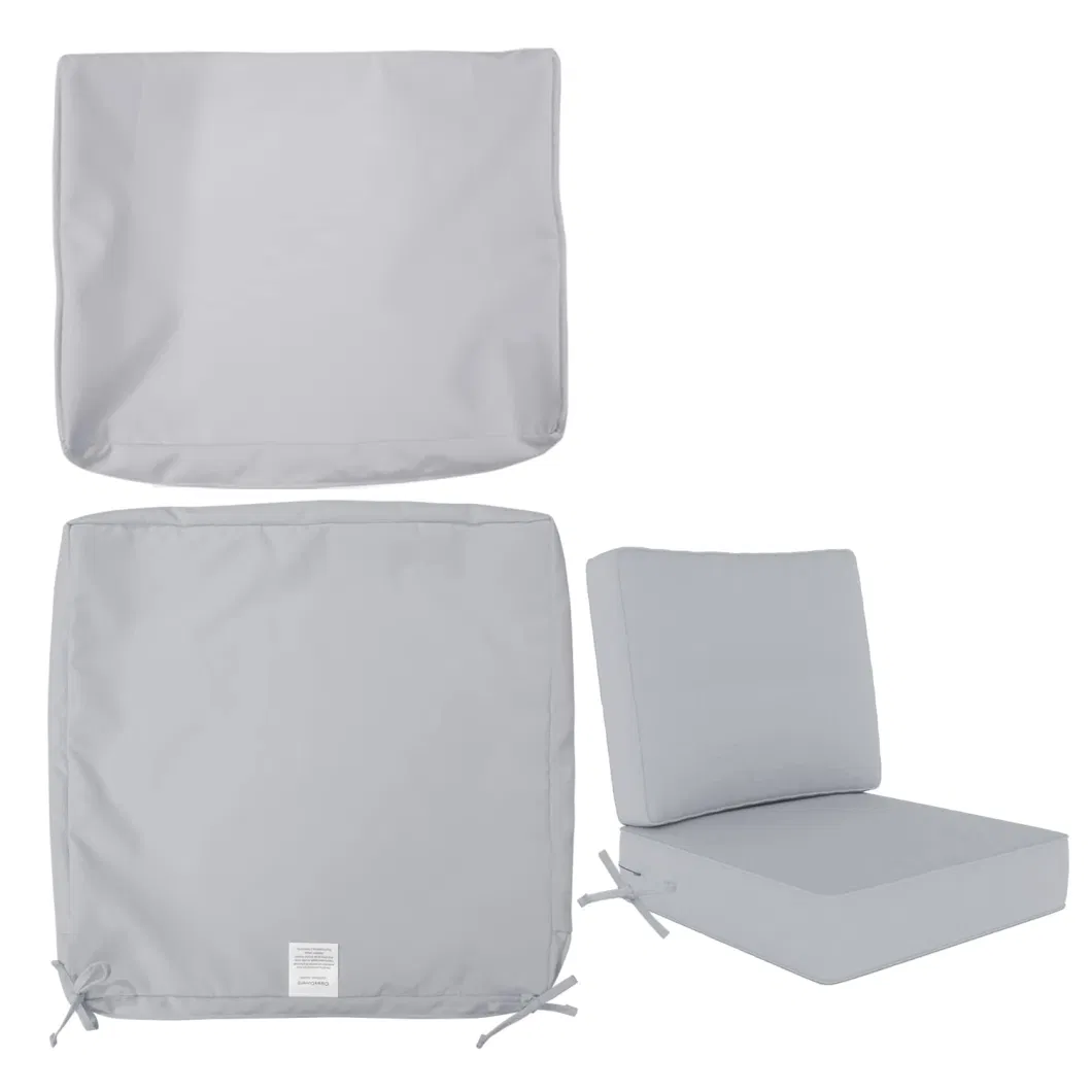 Light Grey Outdoor Furniture Garden Chair Sofa Seat Back Cushion Cover