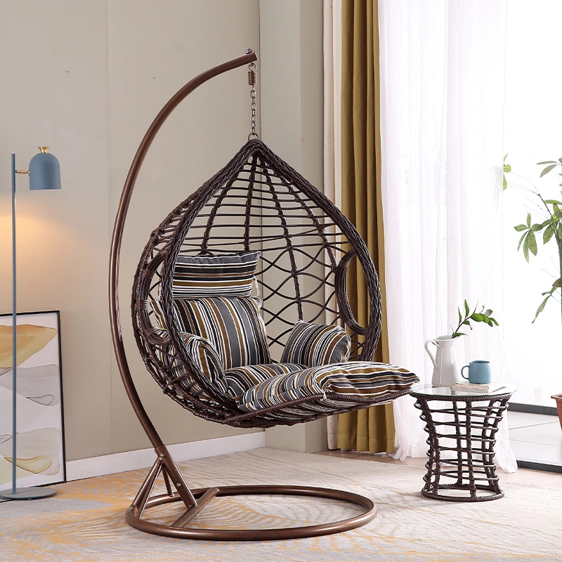 Hanging Chair Outdoor Indoor Wicker Tear Drop Hanging Chair with Stand