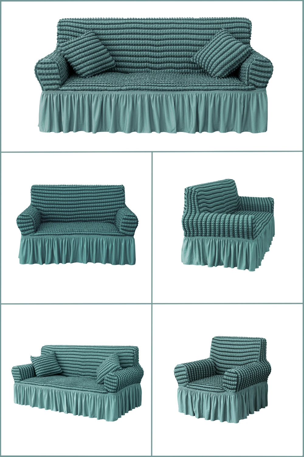 Customized 3 Seats Couch Slipcover Waterproof Stretch Sofa Cover
