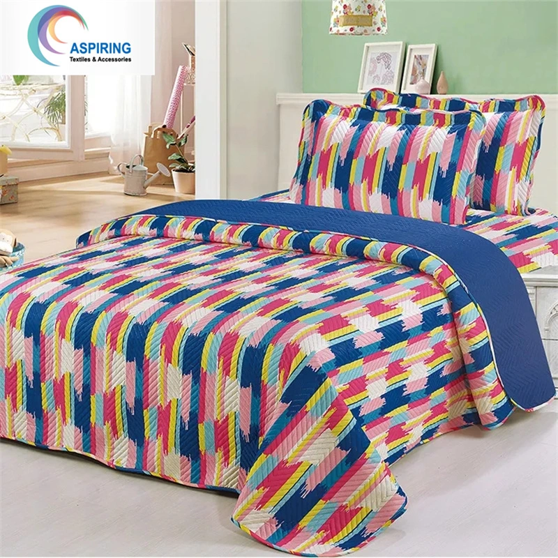 Ultrasonic 3 Pieces Quilt Set Lightweight Bedspread Bed Cover Coverlet Set with Pillow Shams