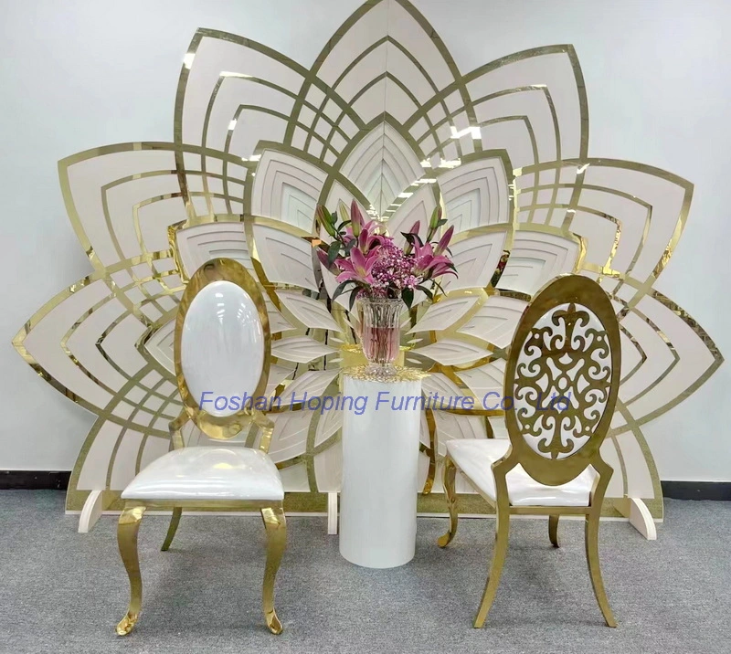 China Produce Factory Gold Silver Stainless Steel Leather Dining Chair with Silver Legs Customized Color Wedding Chair Modern White Hotel Banquet Dining Chair