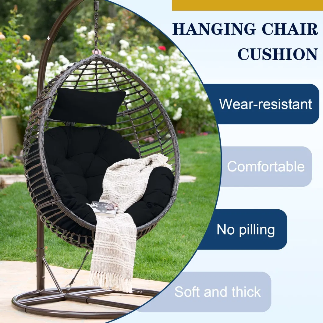 Chair Cushion Replacement Comfortable, Durable and Washable Outdoor Hanging Basket Chair Cushion Detachable Swing Chair Cushion with Pillow Hammock