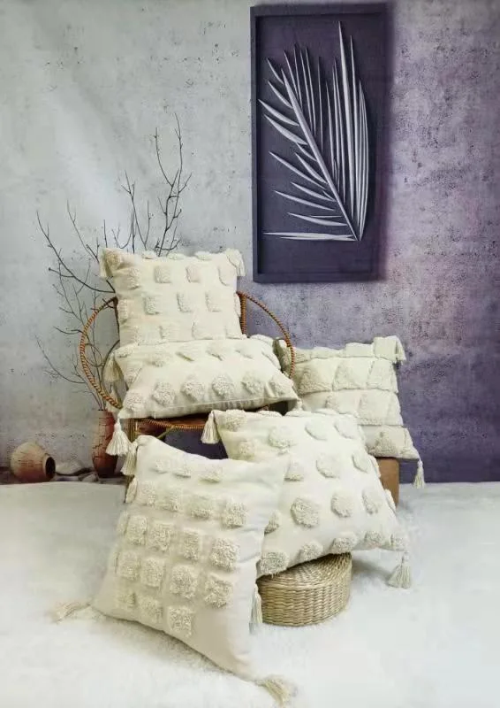 Tufted Cushion Cover Pillow Moroccan Throw Pillow Case Wholesale Retro Style Sofa Cushion Cover